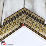 قاب عکس خاتم کاری گوشه دار با ابعاد 40*30 سانتی‌‎متر محصول استادکاران اصفهانی