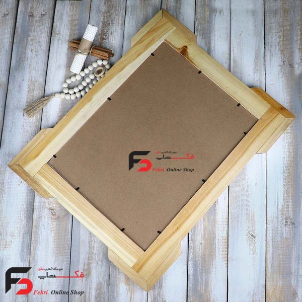 قاب عکس خاتم کاری گوشه دار با ابعاد 40*30 سانتی‌‎متر محصول استادکاران اصفهانی