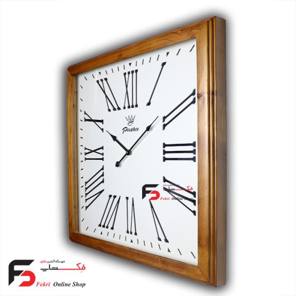 ساعت دیواری پاشا مربع 6561 در دو رنگ صفحه سفید و مشکی