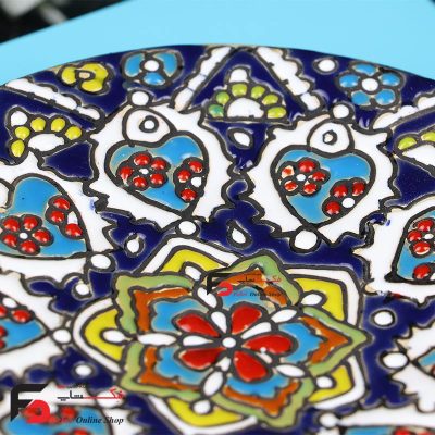 بشقاب میناکاری سفال سایز 16 سانت با بسته بندی عالی