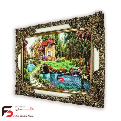 تابلو فرش طرح بهاری با قاب شاپرک
