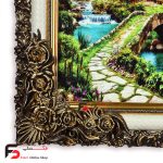 تابلو فرش طرح بهاری با قاب شاپرک