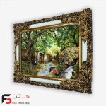 تابلو فرش گوچه باغ بهاری با قاب شاپرک