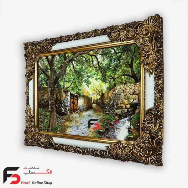 تابلو فرش گوچه باغ بهاری با قاب شاپرک