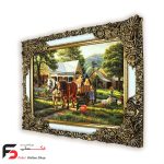 تابلو فرش مزرعه با قاب شاپرک