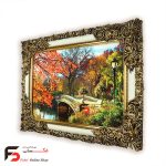 تابلو فرش طرح پاییزی با قاب شاپرک