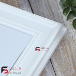 قاب عکس 21*16 کد 330با نمای سه سانت و حالت دار با رنگ سفید