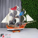 کشتی چوبی شاهب سایز بزرگ در رنگ قهوه ای