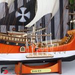 کشتی چوبی شاهب سایز بزرگ در رنگ قهوه ای