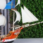 کشتی چوبی شاهب سایز بزرگ در رنگ قهوه ای