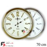 ساعت دیواری پالادیوم 500 عرضه شده در دو رنگ طلایی و نقره ای