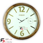 ساعت دیواری پاشا کد655 دوموتتور با بدنه تمام چوبی