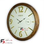 ساعت دیواری پاشا کد655 دوموتتور با بدنه تمام چوبی