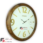 ساعت دیواری پاشا کد655 دوموتتور با بدنه تمام چوبی