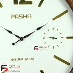 ساعت دیواری پاشا کد655 دوموتتور با بدنه تمام چوبی