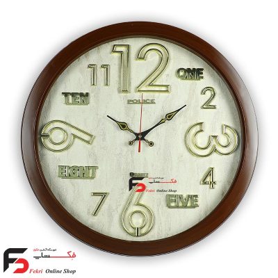 ساعت دیواری پلیس 502 در سه رنگ با قطر 50 سانتی‌متر