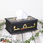 سطل و دستمال چوبینه رنگ مشکی