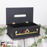 سطل و دستمال چوبینه رنگ مشکی