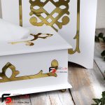 سطل و دستمال چوبینه رنگ سفید