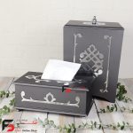 سطل و دستمال چوبینه رنگ طوسی