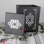 سطل و دستمال چوبینه رنگ طوسی