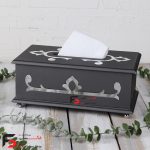 سطل و دستمال چوبینه رنگ طوسی