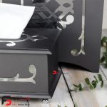 سطل و دستمال چوبینه رنگ طوسی