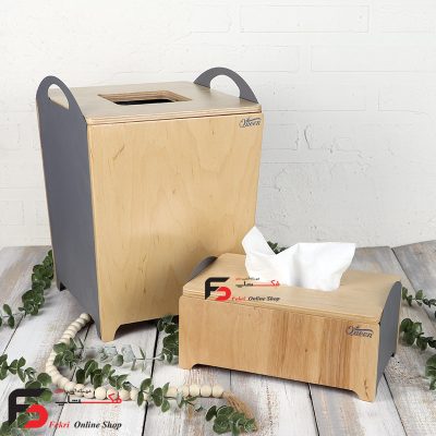 سطل و دستمال کویین رنگ طوسی