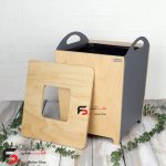 سطل و دستمال کویین رنگ طوسی