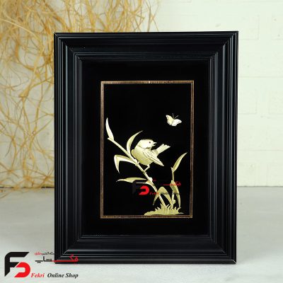 تابلو ورق طلا گنجشک سایز کوچک