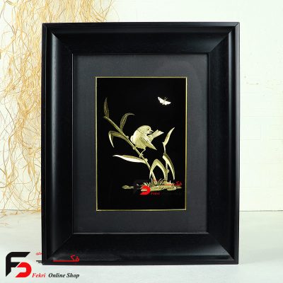 تابلو ورق طلا گنجشک سایز متوسط