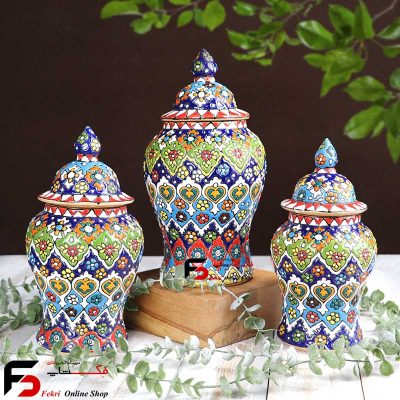 پاسماوری سه تایی مینا سفال
