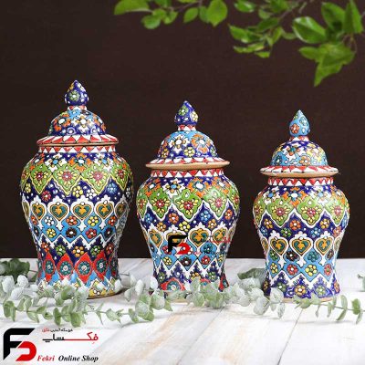 پاسماوری سه تایی مینا سفال