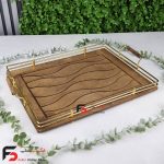 سینی چوبی فریم طلایی مستطیل کد 461 - Image 2