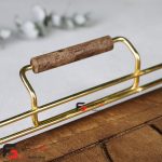 سینی چوبی فریم طلایی مستطیل