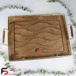 سینی چوبی فریم طلایی مستطیل