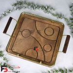 سینی چوبی فریم طلایی مربع