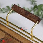 سینی چوبی فریم طلایی مربع