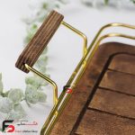 سینی چوبی فریم طلایی مستطیل