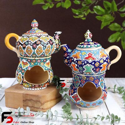 قوری و وارمر مینا کاری سفال
