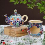 قوری و وارمر مینا کاری سفال