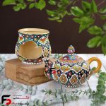 قوری و وارمر مینا کاری سفال