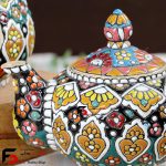 قوری و وارمر مینا کاری سفال
