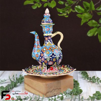 گلاب و بشقاب مینا کاری سفال