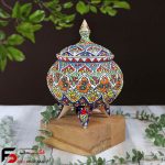شکلات خوری سه پایه مینا کاری سفال