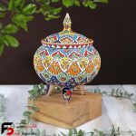 شکلات خوری سه پایه مینا کاری سفال