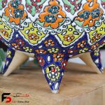 شکلات خوری سه پایه مینا کاری سفال