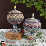 شکلات خوری تک پایه میناکاری سفال