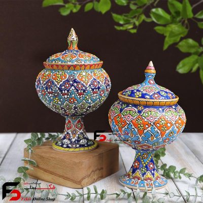 شکلات خوری تک پایه میناکاری سفال