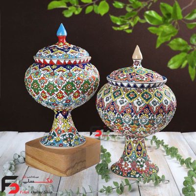 شکلات خوری تک پایه میناکاری سفال